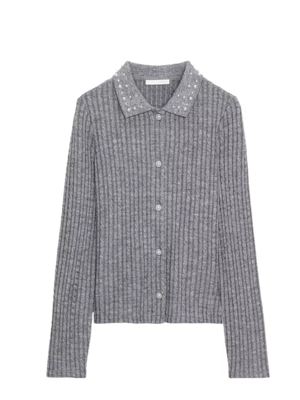 JEWEL NECK CROPPED CARDIGAN